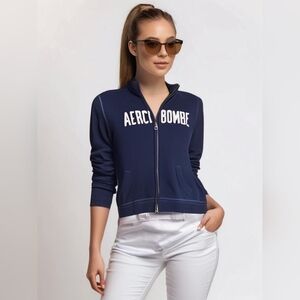 Abercrombie & Fitch Vintage Navy Blue Full Zip Sweatshirt